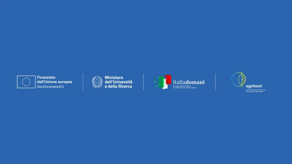 Finanziato dall'Unione Europea Next GenEU, Ministero dell'Univiersità e della ricerca, italiadomani piano nazionale di riprese e resilienza, Agritech